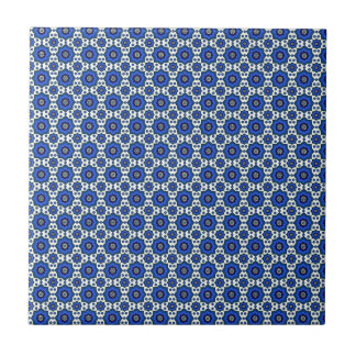 Azulejos orientais azuis do teste padrão