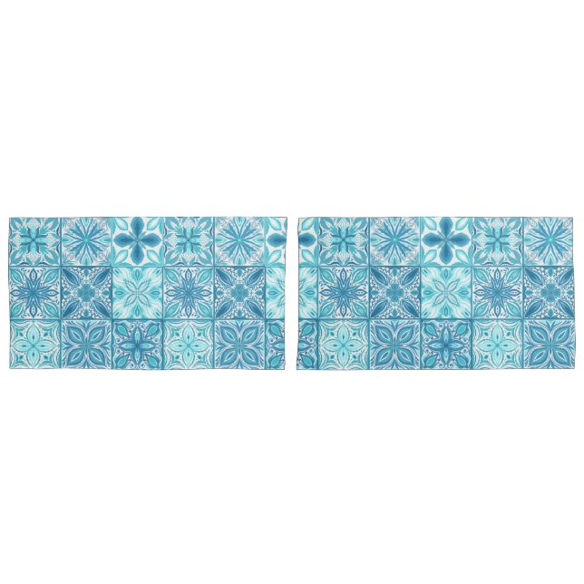 azulejos ornamentados em azul e branco (Frente - conjunto)