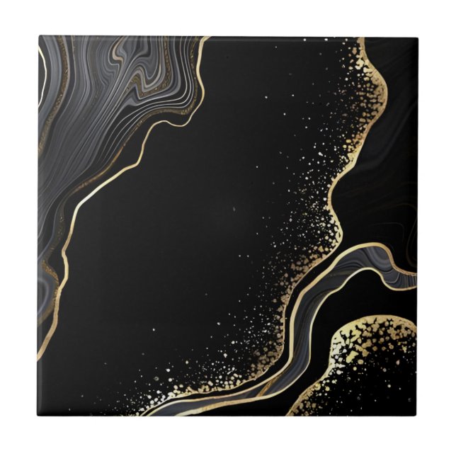 Azulejos pretos e de piso dourado (Frente)