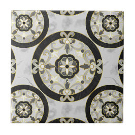 Azulejos pretos e dourados acessíveis para parede