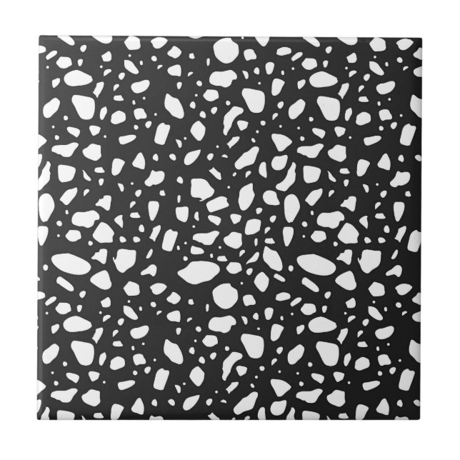 Azulejos Pretos Modernos de Cerâmica com Decoração (Frente)