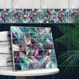 Azulejos quadrados Fluorite de mosaico e pérolas