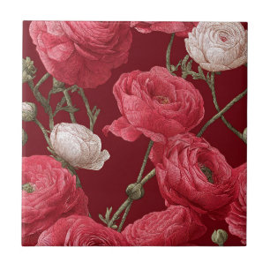 Azulejos Ranunculus Art Déco Chic para piso da coz
