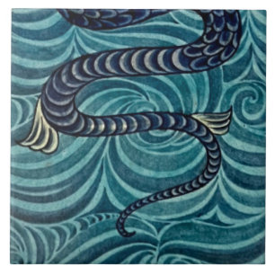Azulejos Repro Vintage Blue Seacavalo De Morgan