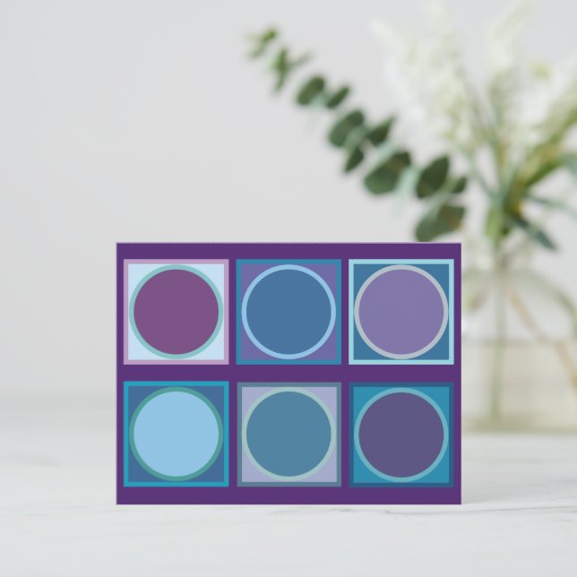 Azulejos Retro (roxo) Cartão Postal (Em pé/Frente)