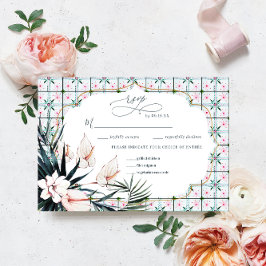 Azulejos | RSVP de Casamento Tropical de Marrocos
