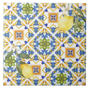 Azulejos sicilianos, majolica, limão,