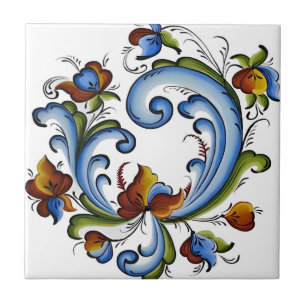 azulejos suecos - flor azul clássica