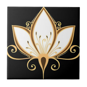 azulejos suecos ouro lotus
