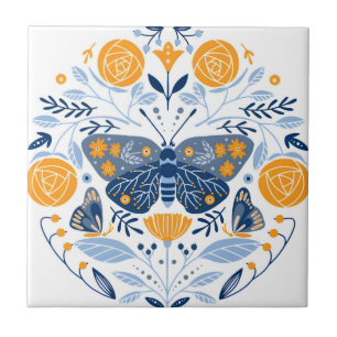 azulejos suecos padrão floral moderno