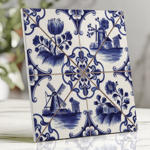 Azulejos Tradicionais Delftware Floral Azul e Moin