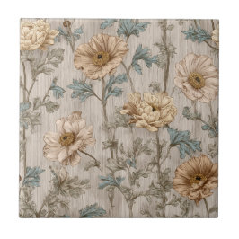 Azulejos Únicos de Ranúnculo Retrô para Interiores