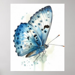 Azure Butterfly Art Impressão