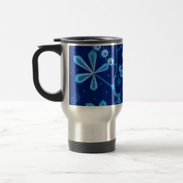Azure Frost Flower Caneca de viagem (Esquerda)