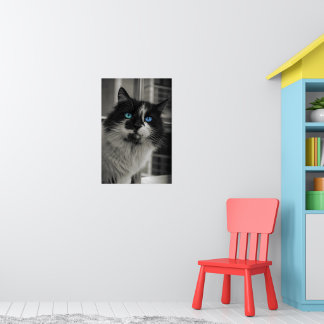 Azure Soul - Impressão de Gato em Arte Refinada em