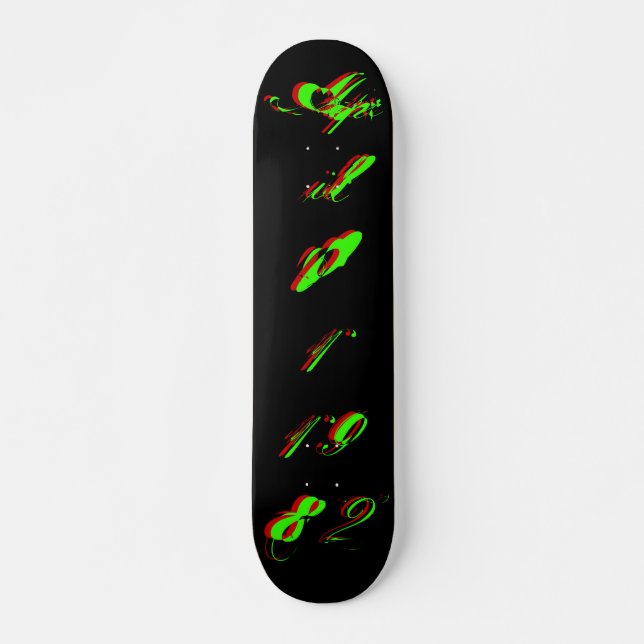 "B-Day" abril de 1982 - Skateboard - Personalizáve (Frente)