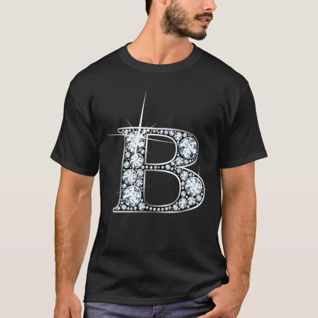 "B" Diamond Bling T-Shirt (Frente)