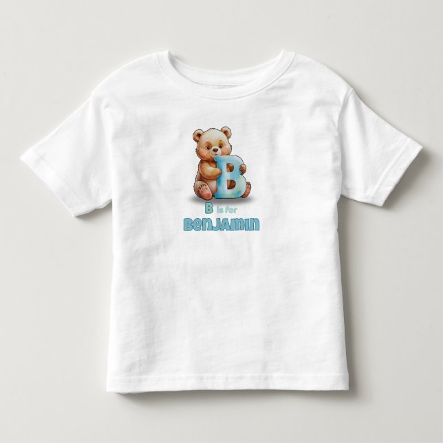 B é de Benjamin – Camiseta Personalizada para Cria (Frente)