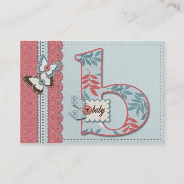 B é para o cartão do lembrete do bebê (Frente)