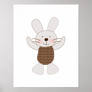 B é para Urso Coelho Poster de Arte Coelho