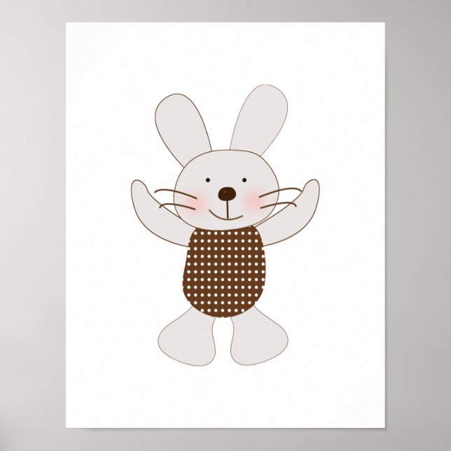 B é para Urso Coelho Poster de Arte Coelho (Frente)