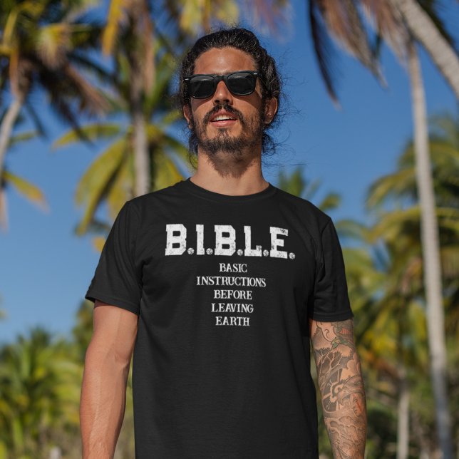 B.I.B.L.E.: Camiseta Masculina de Instruções Básic (Criador carregado)