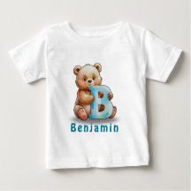B is for Bear – Custom Baby T-Shirt with Name