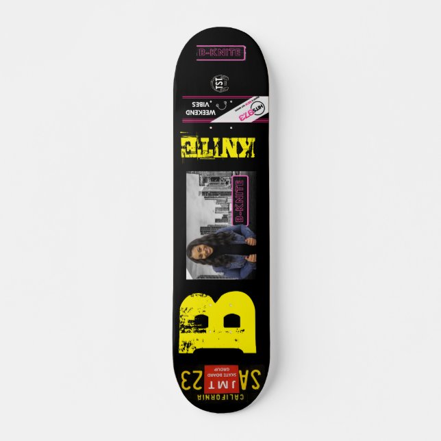 B KNITE SKATEBOARD / JMT USA Skateboard, 7¾" Deck (Frente)