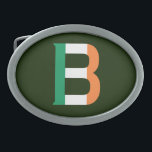 B Monograma sobreposto à Irish Flag bcnt<br><div class="desc">B Monograma sobreposto no Irish Flag Belt Buckle Design © Trinkets e coisas 2017 - AHP Design. Todos os Direitos Reservados.</div>