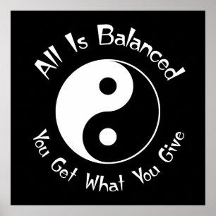 B & poster de Yin Yang do equilíbrio de W