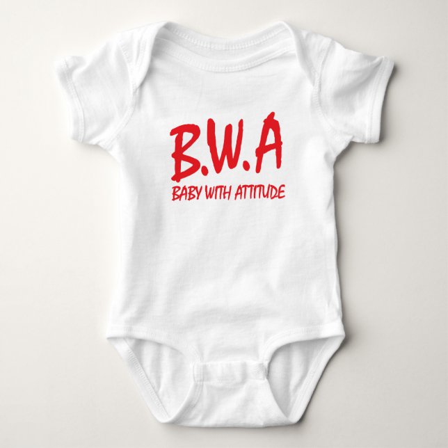B.W.A. Bebê com design do t-shirt da atitude (Frente)