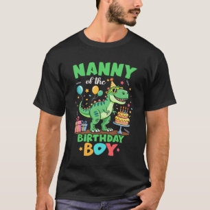 Babá Do Menino Do Aniversário Camisa Família Dinos