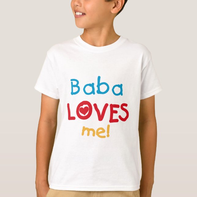 Baba me ama T-shirts e presentes (Frente)