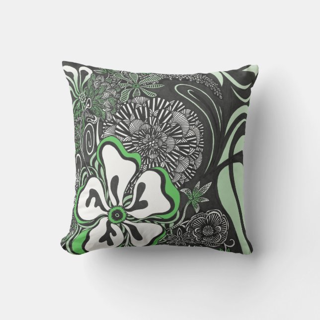 Babado Floral | Cor Personalizável | Almofada de L (Frente)