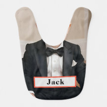 arco tuxedo Baby Bib, edit name bib