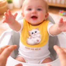 Babadouro de Bebê Barriga pra Cima de Raposa Branc