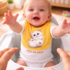 Babador Babadouro de Bebê Barriga pra Cima de Raposa Branc