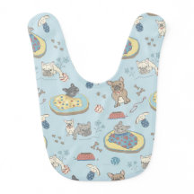 Baby Bib w/ Adorable Frenchies