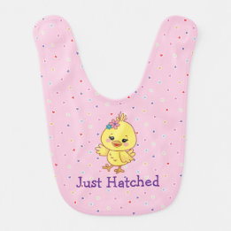 Babador Bebê Frango Kawaii Fofo Personalizado Rosa