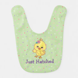 Babador Bebê Frango Kawaii Fofo Personalizado Verde Bebê