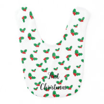 Bebê Personalizado Primeira Bib de Natal