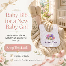 Bib de Bebê Menina com Pansies Personalizado | Rec