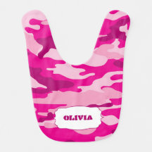 Babador cor-de-rosa do bebê de Camo com