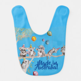 Babador Feita Na Austrália Koala Cute Baby Birthday Bib