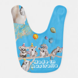 Babador Feito Na Austrália, Koala Bear Watercolor Bib