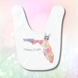 Babador Happy Easter Florida State Pastel Eggs and Bunny