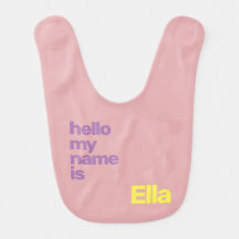 nova baby bib unisex mínimo rosa roxo moderno