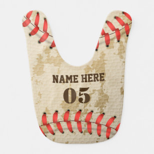 Babador Vintage Personalizado Nome do Baseball Número Retr