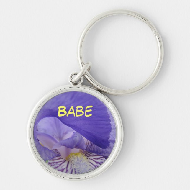 BABE chaveiros Roxo Iris Flores-chave (Frente)