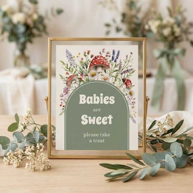 Babies are sweet Mushroom baby shower Poster (Criador carregado)